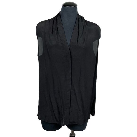 David Lawrence NWT Black Karina V-Neck Sleeveless Blouse - Women’s 12 - Picture 1 of 7